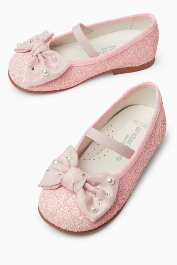 Bow Glitter Ballerina Sandals