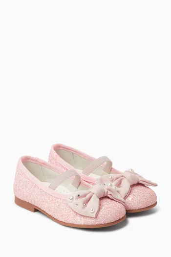 Bow Glitter Ballerina Sandals