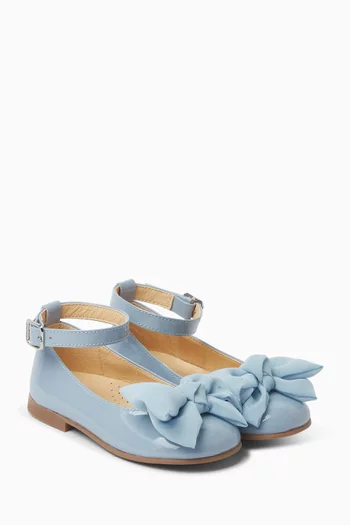 Bow Ballerina Sandals in Leather
