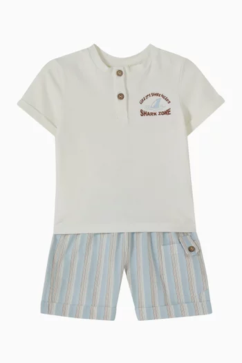 Embroidered T-Shirt and Shorts Set