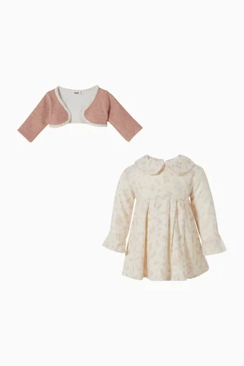 Patterned Dress & Bolero Set