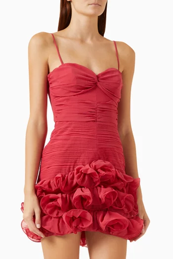 Floral Corset Mini Dress in Chiffon