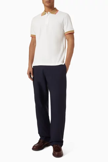 Logo Collar Polo Shirt in Cotton