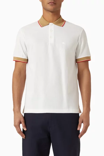 Logo Collar Polo Shirt in Cotton