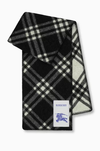 Checked Scarf in Wool