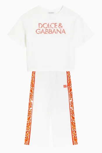Majolica-print Pants