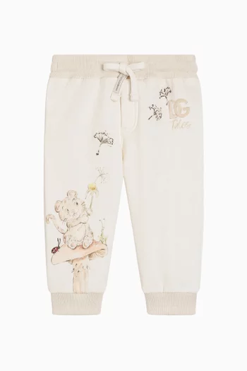 Tiger-printed Sweatpants in Cotton