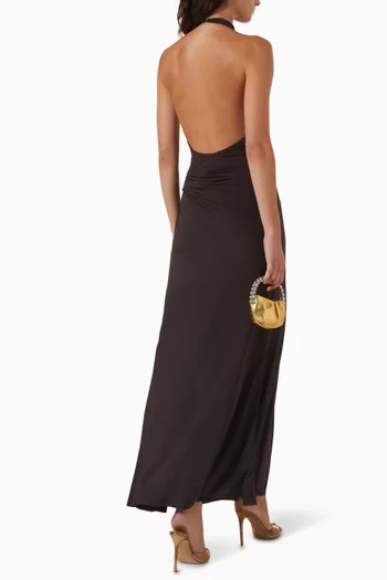 Court Halter Maxi Dress in Stretch-jersey