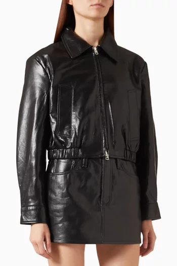 Nahla Cropped Jacket in Faux Leather