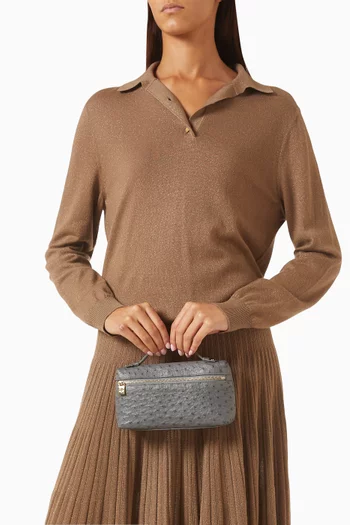 Extra Pocket L19 Pouch in Ostrich Leather