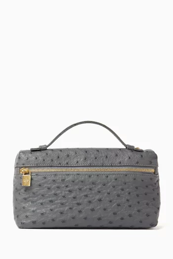 Extra Pocket L19 Pouch in Ostrich Leather