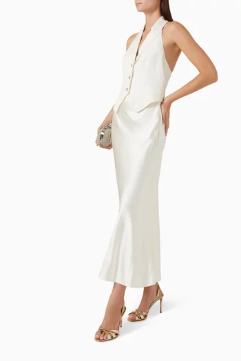 Halter Midi Dress in Satin