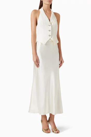 Halter Midi Dress in Satin