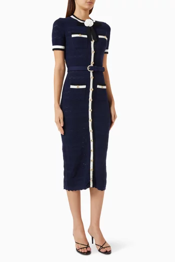 Pointelle-knit Dress in Cotton Blend