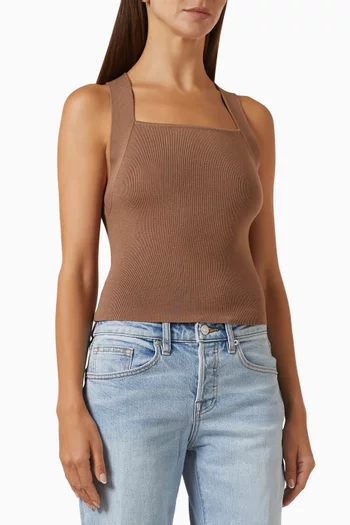 Strappy Tank Top in Rib-knit