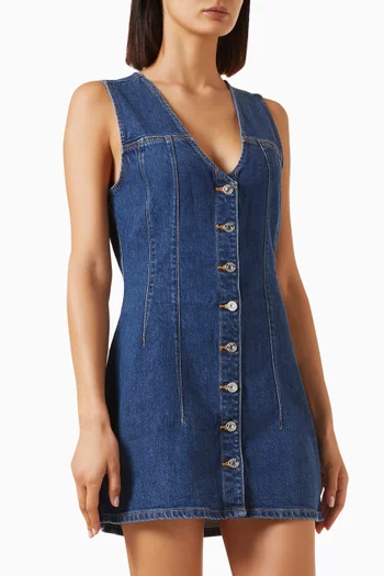 V-neck Mini Dress in Denim