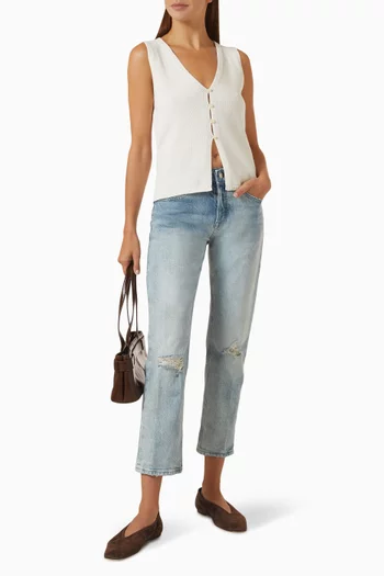 Vintage Straight Ankle Jeans in Denim