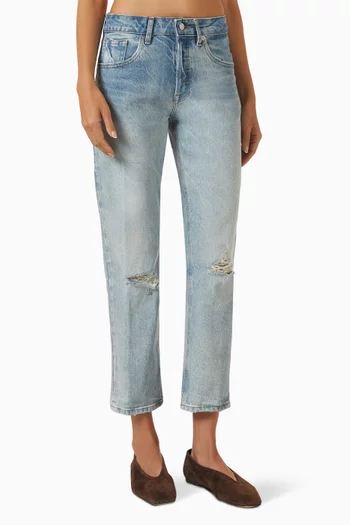 Vintage Straight Ankle Jeans in Denim
