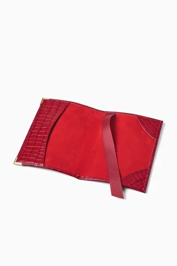 Passport Cover in Croc-embossed Leather