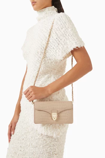 Mayfair® Clutch in Croc-embossed Patent Leather