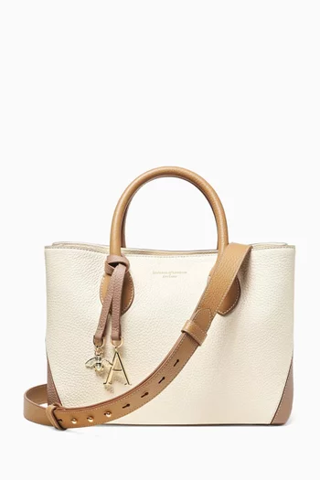 Midi London Tote Bag in Pebbled Leather