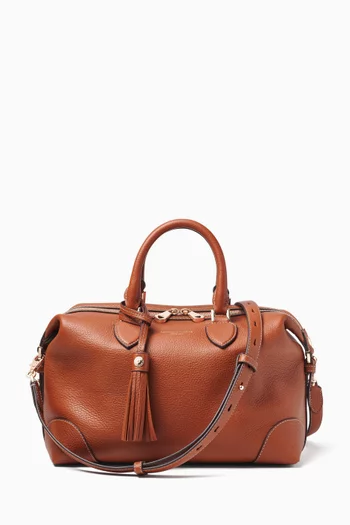 Midi Hudson Top Handle Bag in Pebbled Leather