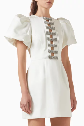 Blaise Mini Dress in Bonded Satin