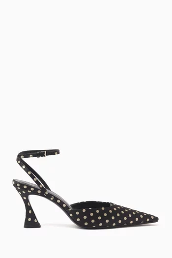 Natasha 75 Pumps in Polka-dot Satin