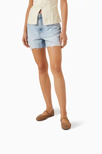 Buffy Ruched Ballet Flats in Suede