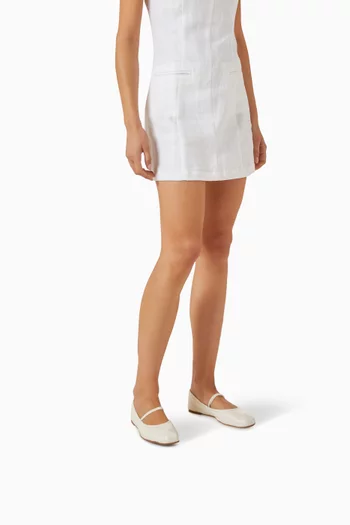Buffy Ruched Ballet Flats in Leather
