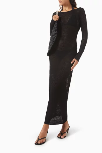 Bodrum Maxi Dress in Lace Crochet