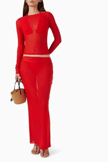 Fontelina Maxi Skirt in Mesh