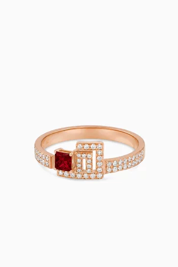 Initial Diamond Ring in 18kt Rose Gold