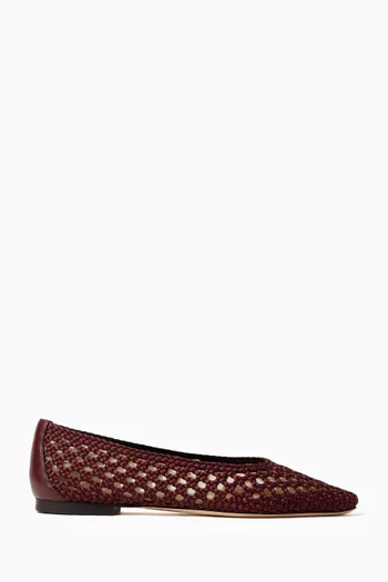 Cienna Woven Ballerina Flats in Satin