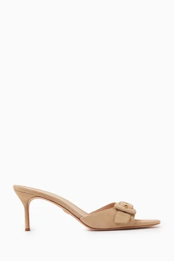 Tia 65 Mule Sandals in Suede
