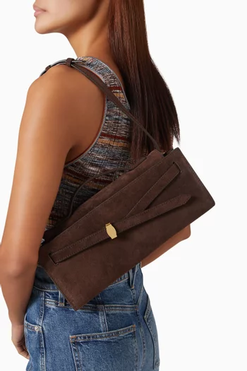 Dash Belted Clutch in Suede