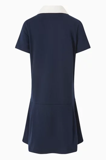 Pleated Polo Dress in Cotton