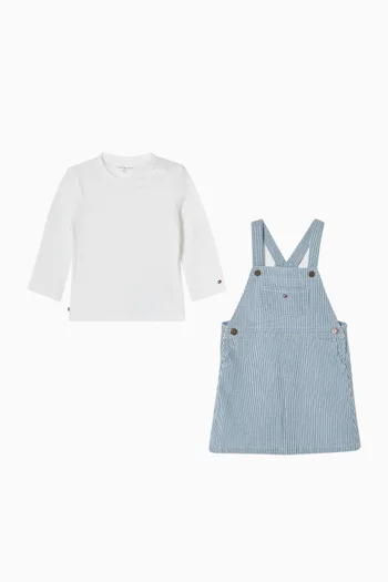 Stripe Dungaree Set in Denim