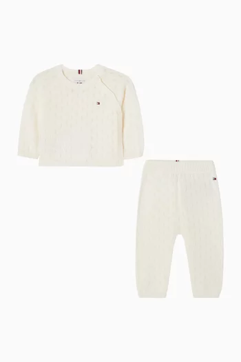 Sweater & Pants Set in Cotton Knit