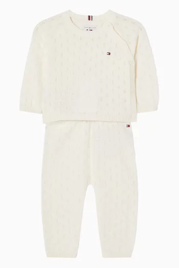 Sweater & Pants Set in Cotton Knit