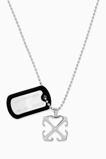 Zip Tie & Arrow Necklace in Brass