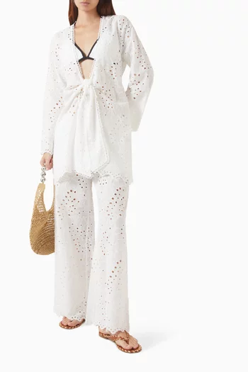 Navaeh Cover-up Kimono in Cotton Eyelet
