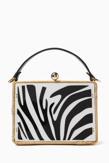 Small Boate Top Handle Bag in Acrylic & Wicker