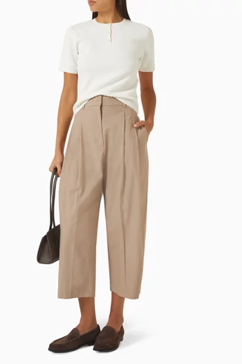 Balloon-leg Pants in Cotton-blend