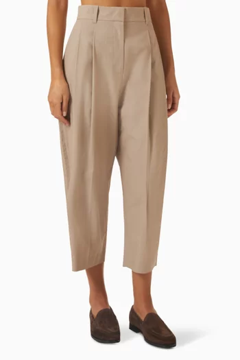 Balloon-leg Pants in Cotton-blend