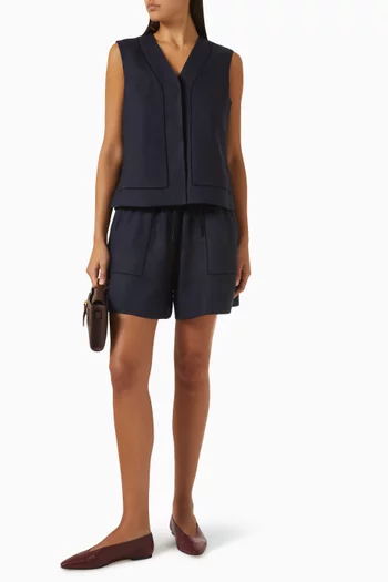 Embroidered Vest in Linen