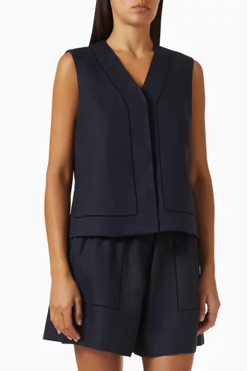 Embroidered Vest in Linen