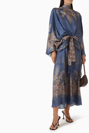 Valiant Batwing Gown in Silk Twill