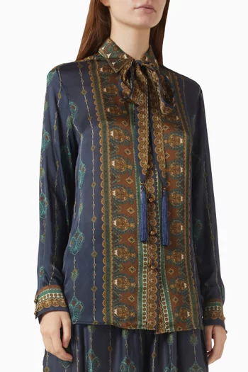 Ascent Scarf Shirt in Satin