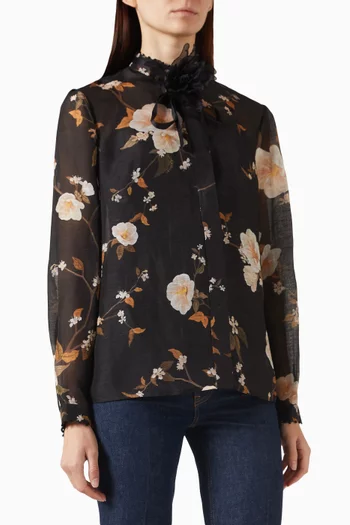 Ascent Embellished Shirt in Linen Blend